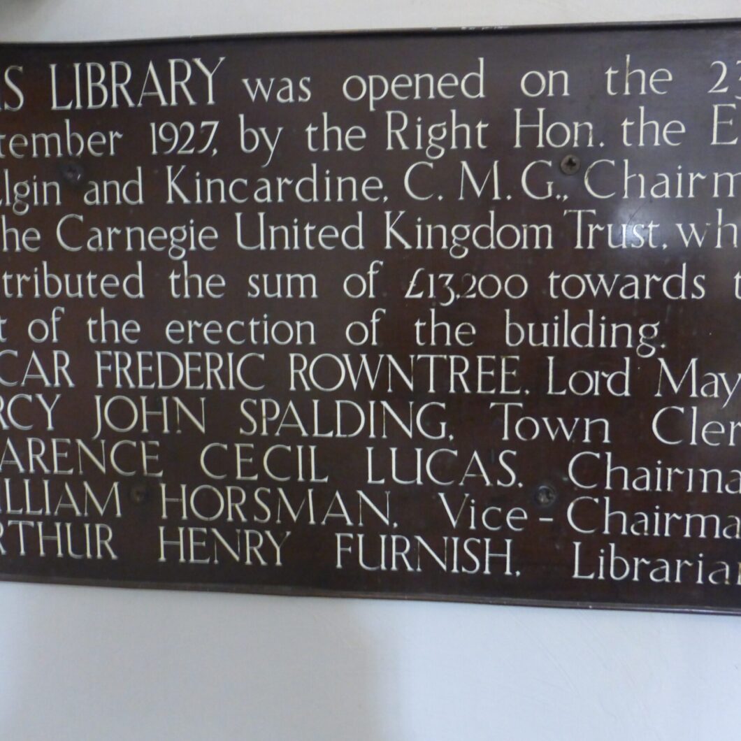 Plaque in York Explore Library