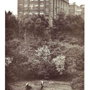 Haymaking at the Rowntree Factory. Harold and Peter Hood, published by Hoods of Middlesbrough, 1928.