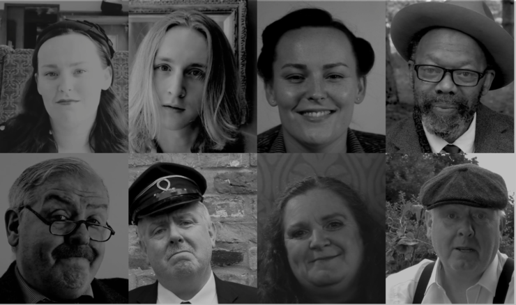 Montage of the eight characters featured in the Leisure Interviews video monologues.