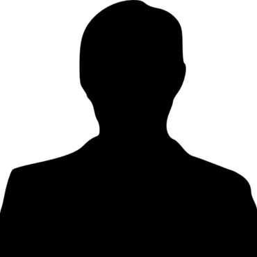 Black silhouette of a male figure on a white background.