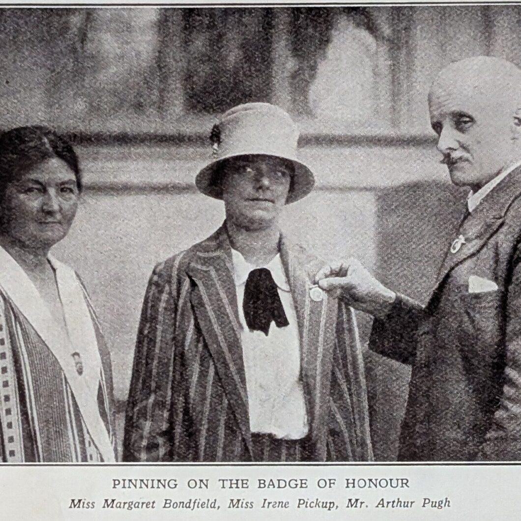 Irene Pickup receiving her award at the TUC Woman’s Conference 1926