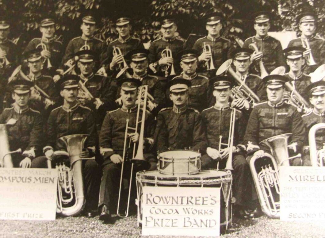 Sepia image of brass band