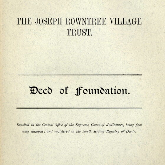 Joseph Rowntree Village Trust deed of foundation
